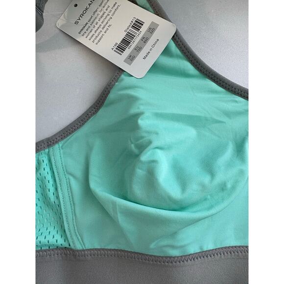 Syrokan High Impact Bounce Control Wireless Sports Bra Turquoise Size 32D A196 - Picture 7 of 7